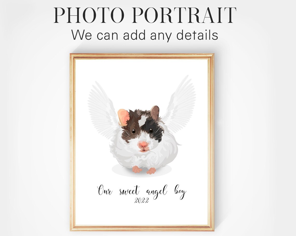 Custom Guinea Pig Portrait With Golden Halo Named Guinness Poster - Image 5