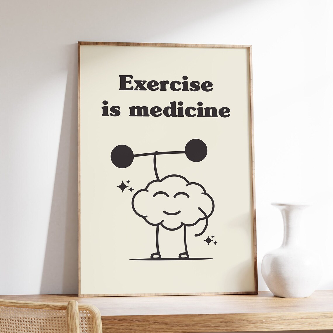 Exercise Is Medicine Retro Quote Art Print