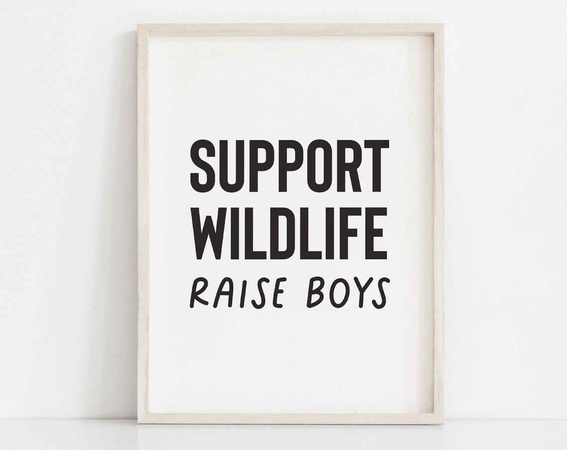 Boys Playroom Wall Art Safari Nursery Decor Boy Room Decor Baby Boy Nursery Decor Playroom Sign Jungle Nursery Art Funny Kids Room Art