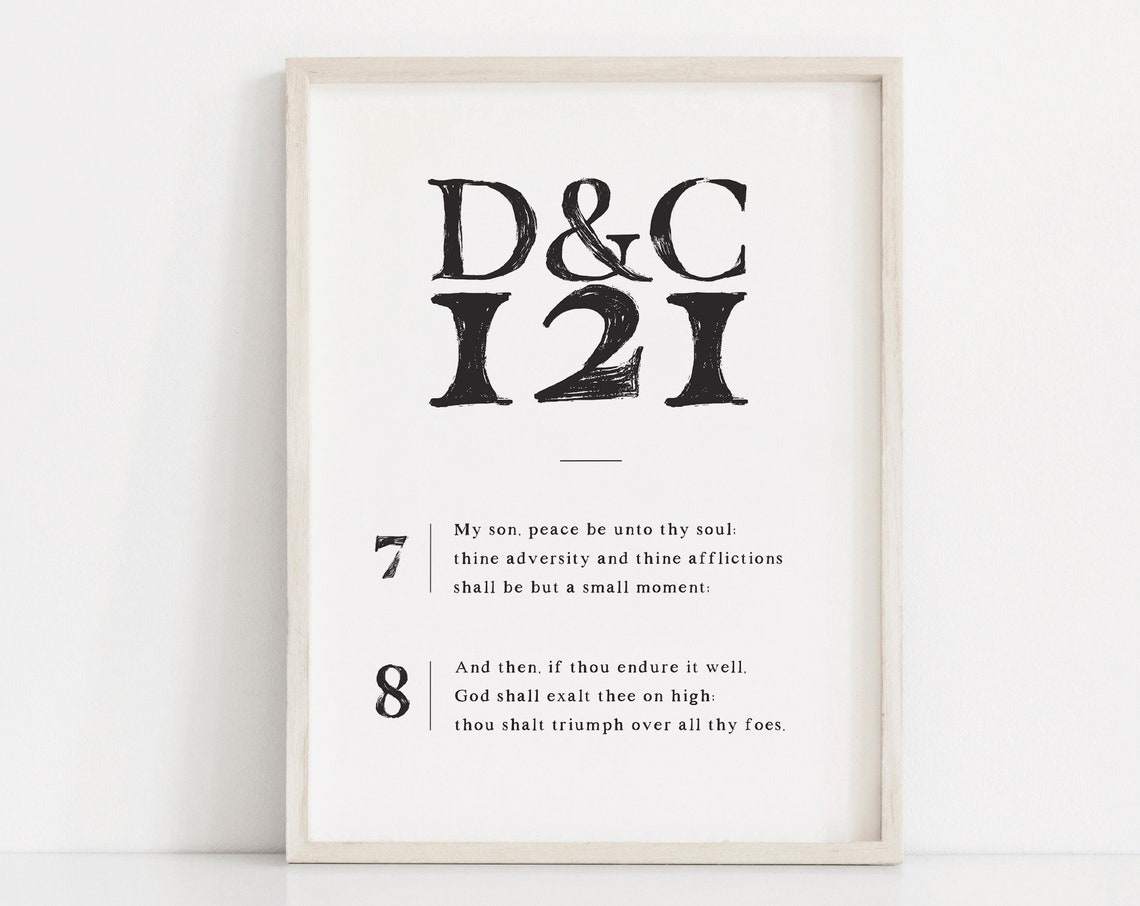 Doctrine and Covenants 121 Scripture Verses Art Minimalist Poster