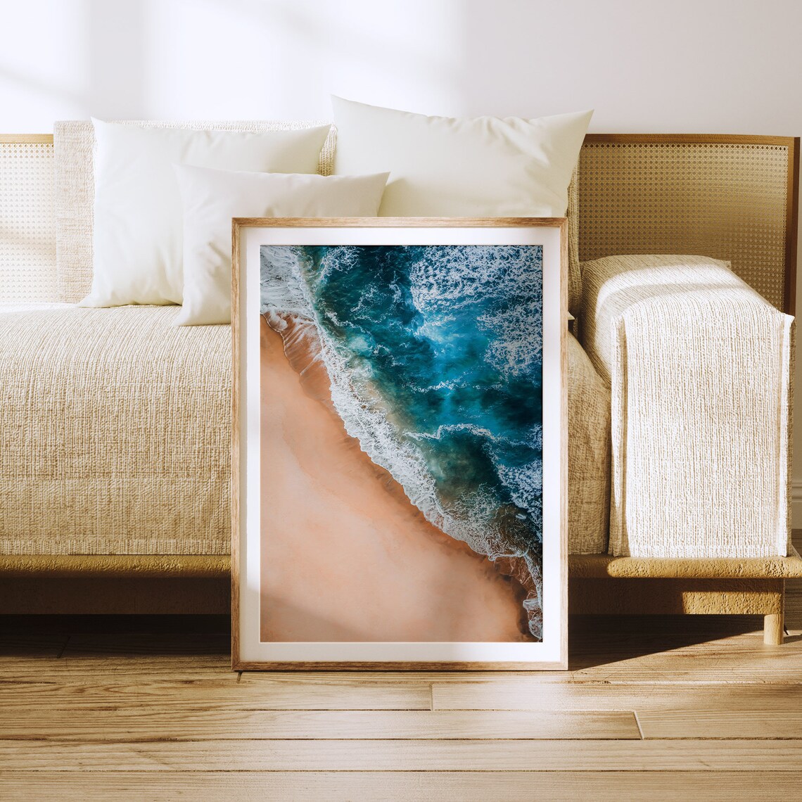 Aerial Ocean Beach Art Print, Coastal Wall Art - Image 2