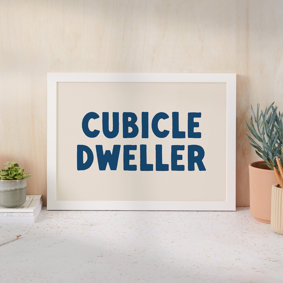 Cubicle Dweller Wall Art Funny Office Decor For Men Or Women Blue Trendy Typography Poster Instant A261 - Image 4
