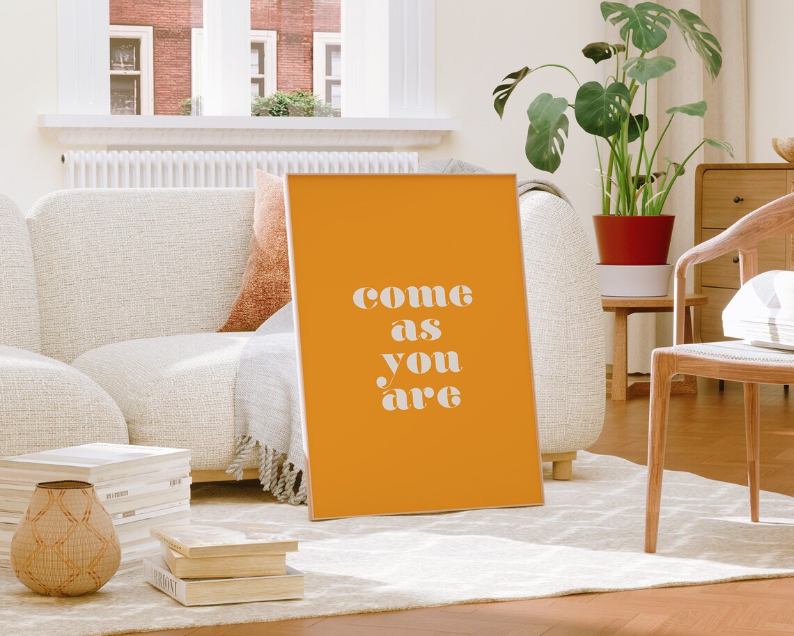 Come As You Are Quote Poster, Retro Dorm Decor - Image 4