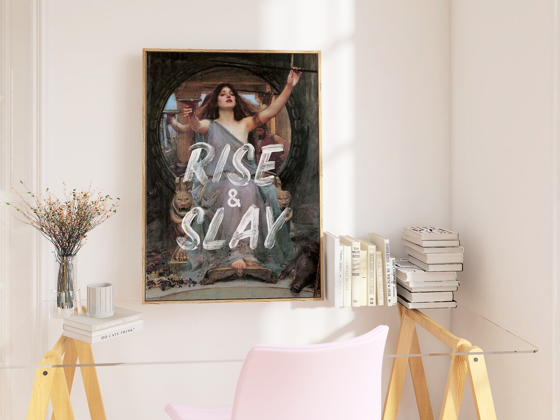 Rise And Slay Quote Print, Gamer Room Wall Decor - Image 4