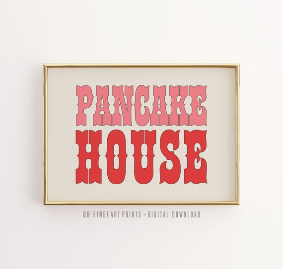 Pancake House Kitchen Wall Art Retro Breakfast Food Poster Western Farmhouse Decor