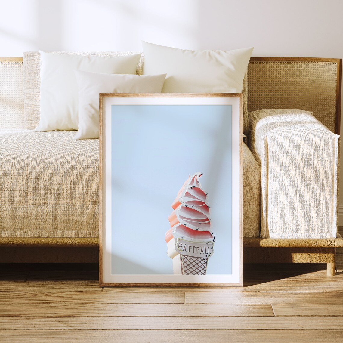 Vintage Ice Cream Sign, Mid-Century Kitchen Poster - Image 3