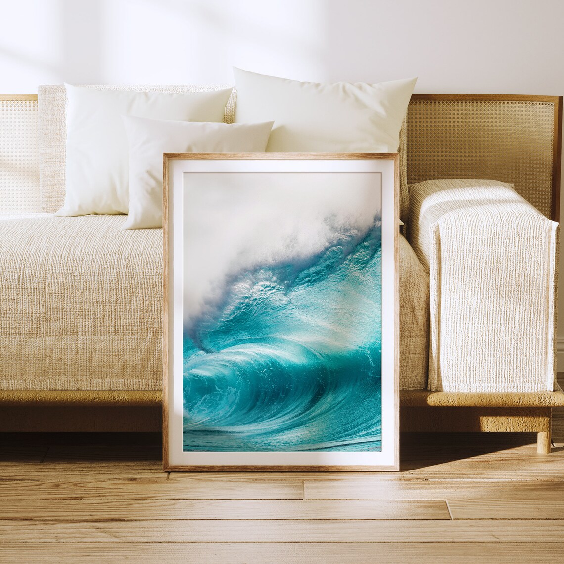Surf Ocean Wave Abstract Blue Beach Art Print - Image 3
