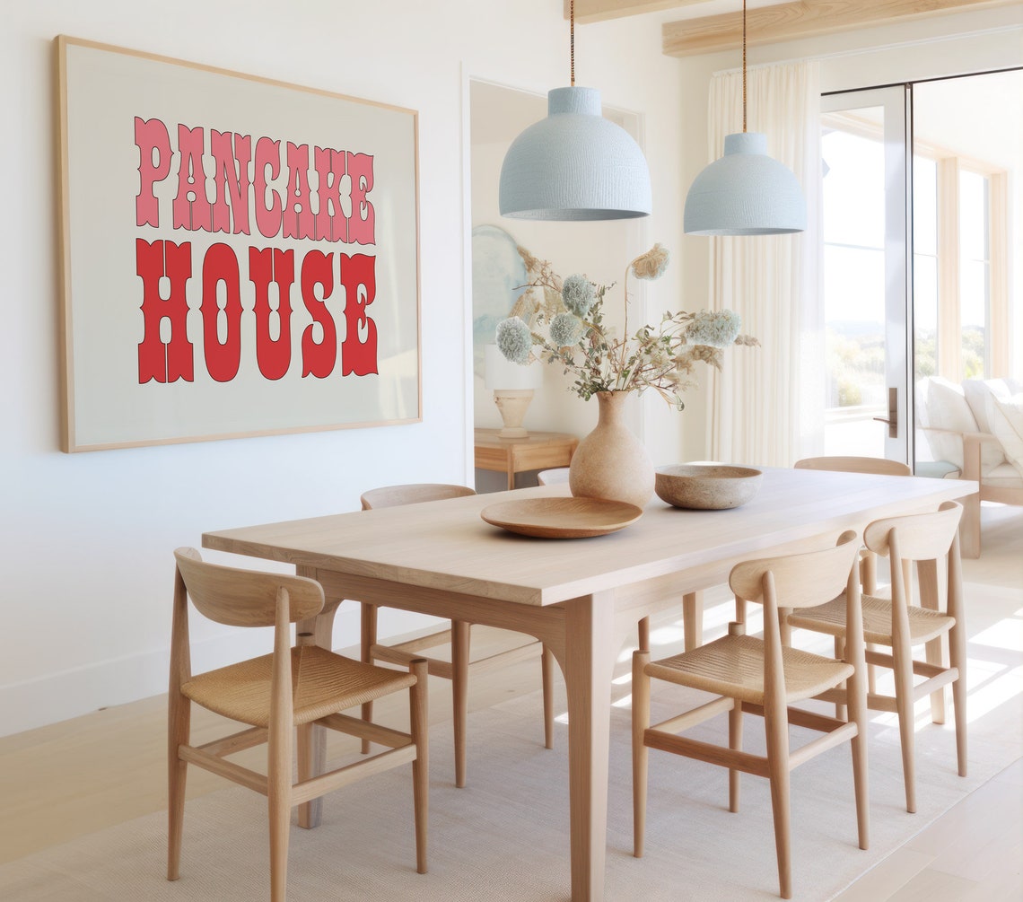 Pancake House Kitchen Wall Art Retro Breakfast Food Poster Western Farmhouse Decor - Image 3