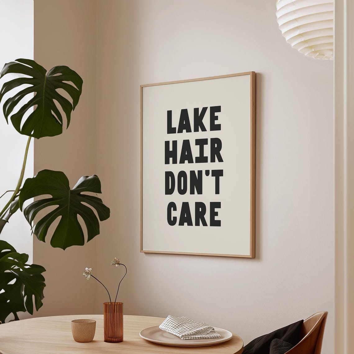 Lake Hair Dont Care Poster Black And White Cottagecore Decor Wall Art Funny Lake House Quote Print A177 - Image 4
