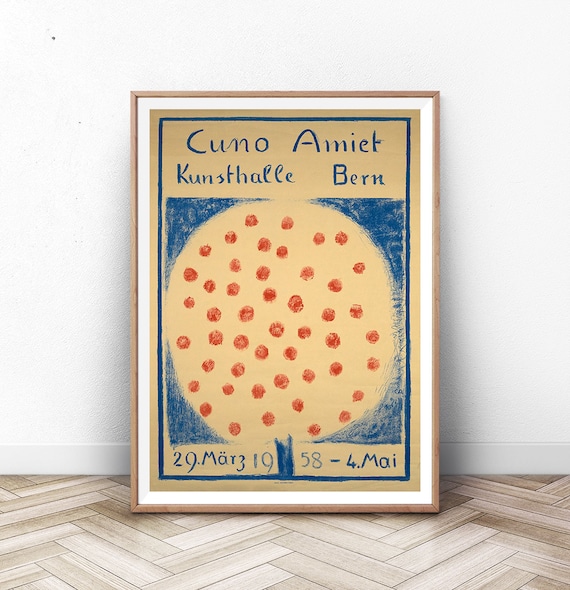 Swiss Vintage Exhibition Poster, Mid-Century Modern Art Print