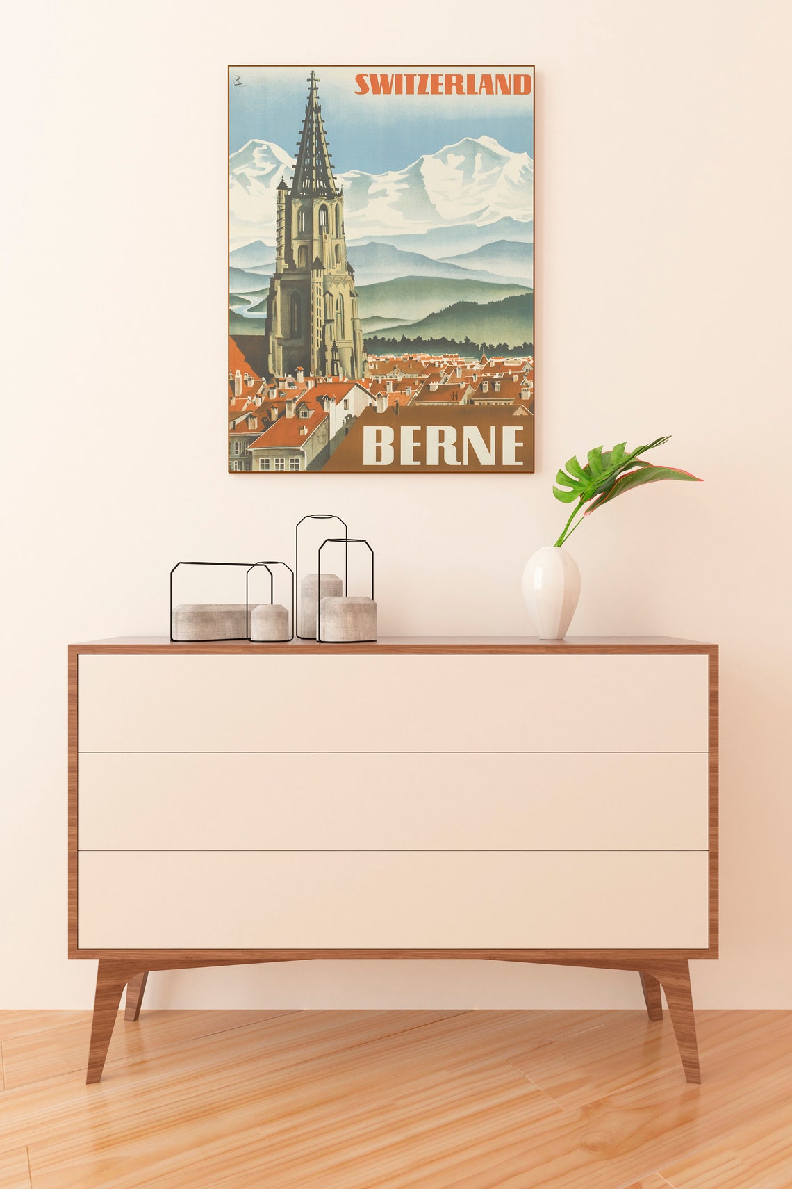 Berne Travel Poster Paris Wall Art Swiss Art Print France Print Italy Poster Mountain Poster Vintage Travel Summer Wall Art - Image 2