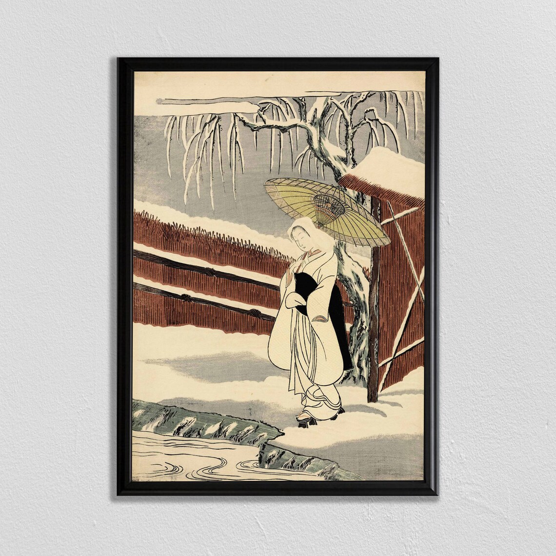 Japan Wood Block Art Print, Mt Fuji Japanese Decor