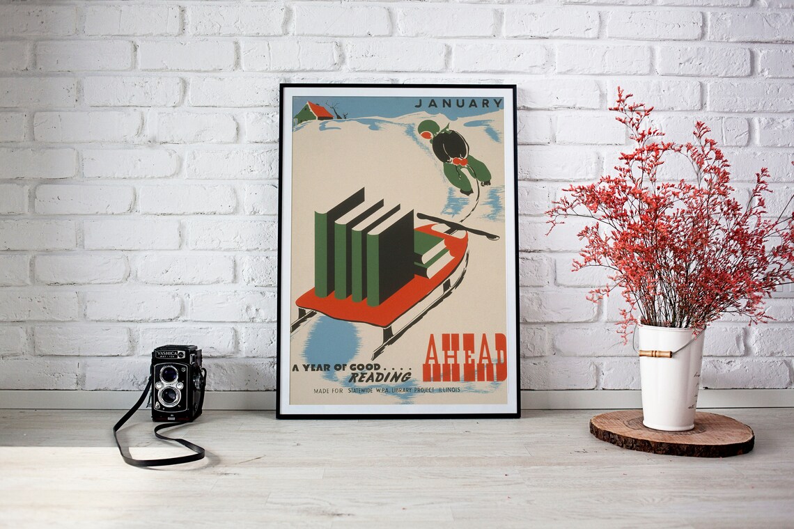 Take Along A Book Vintage Reading Quote Art Print - Image 2