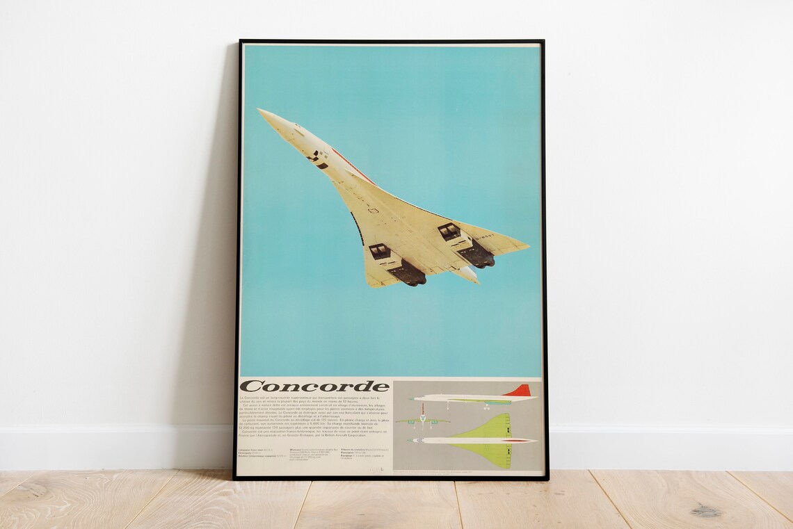 Concord Vintage Aviation Poster, Plane Art Print - Image 2