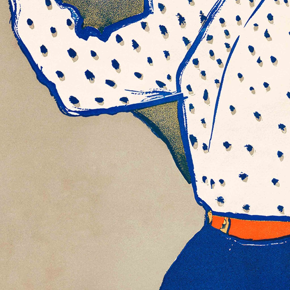 Gibson Girl Style Woman with Umbrella Vintage Illustration Poster - Image 2