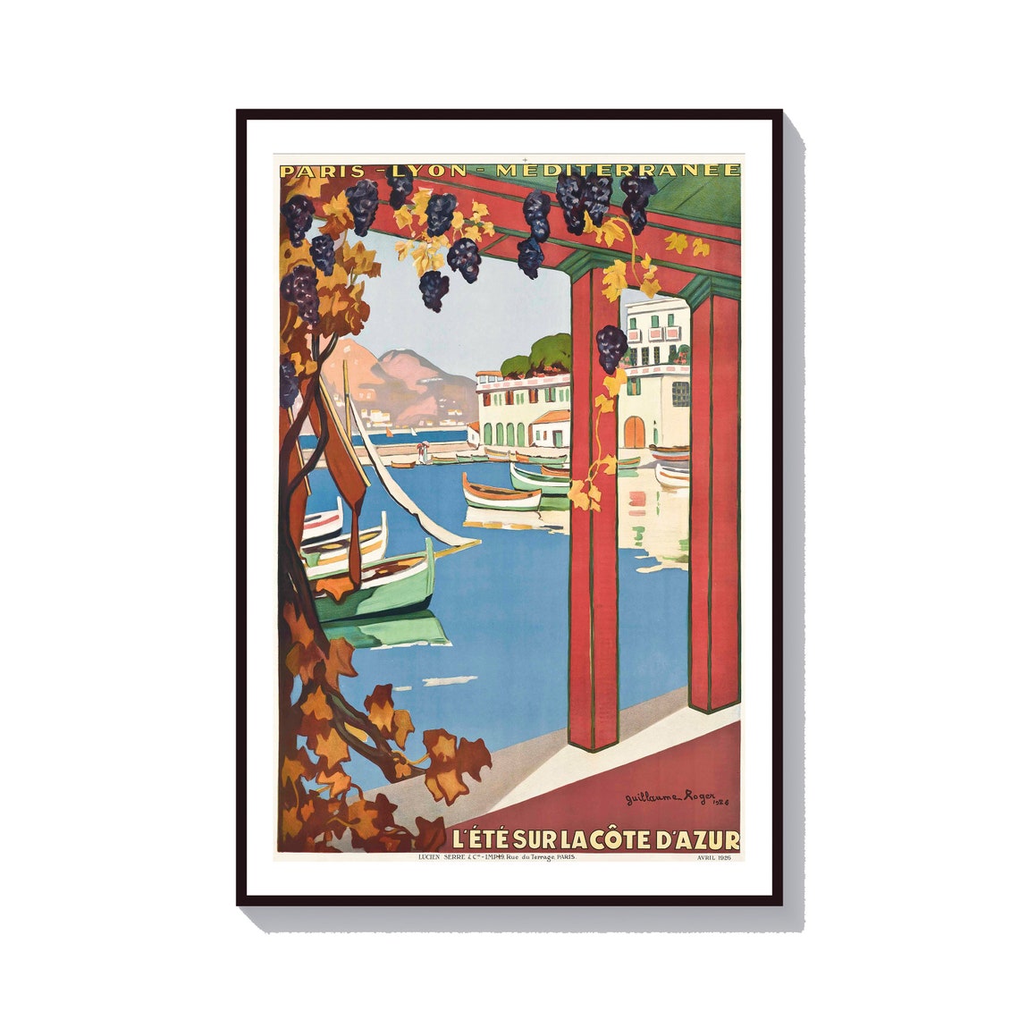 Menton Poster French Riviera Print Cote Dazur Poster South Of France Print Southern France Art Paris Wall Art Beach Print