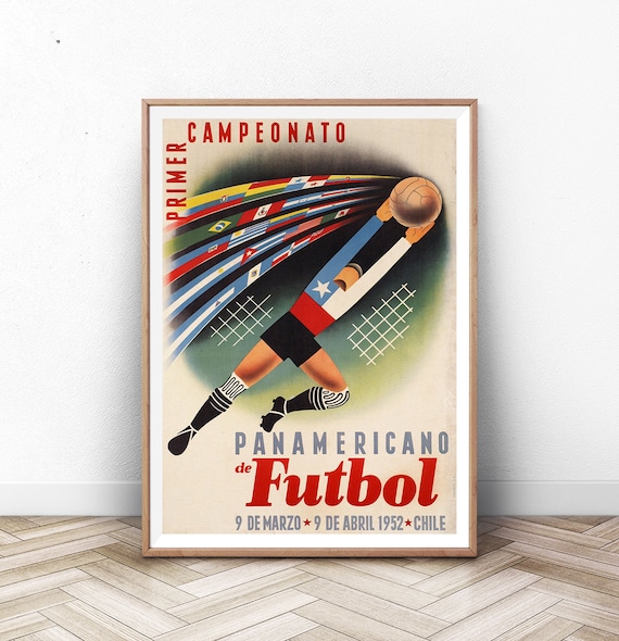 Vintage Soccer Poster, Futbol Sports Decor Art Print