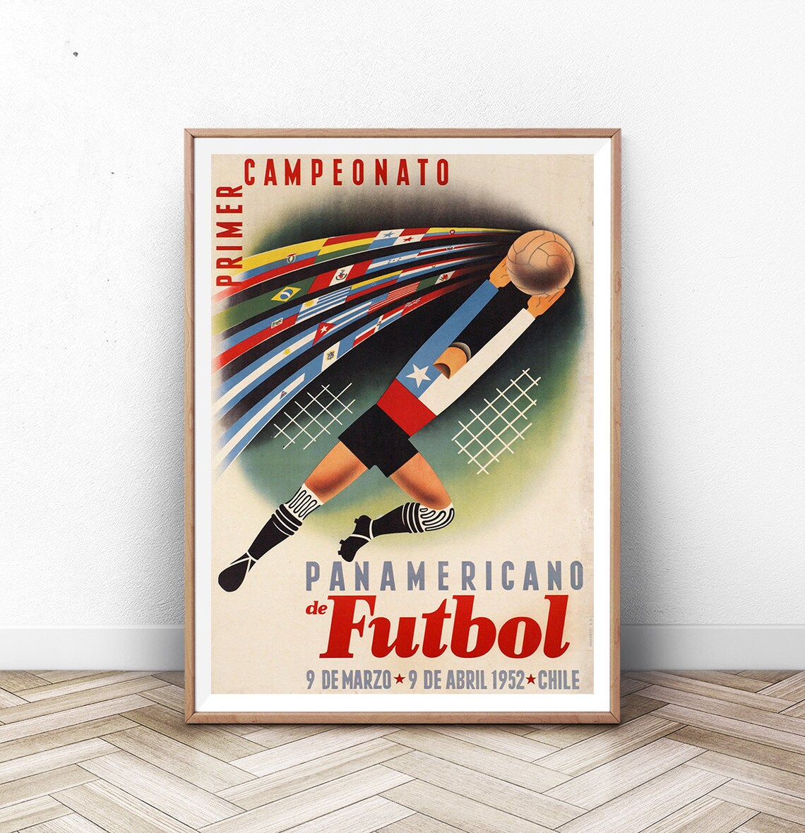 Vintage Soccer Poster, Futbol Sports Decor Art Print