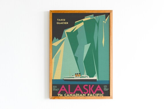 Alaska Poster Wpa Print Alaska Wall Art Alaska Print Vintage Poster Vintage Travel Posters Home Decor Interior Design