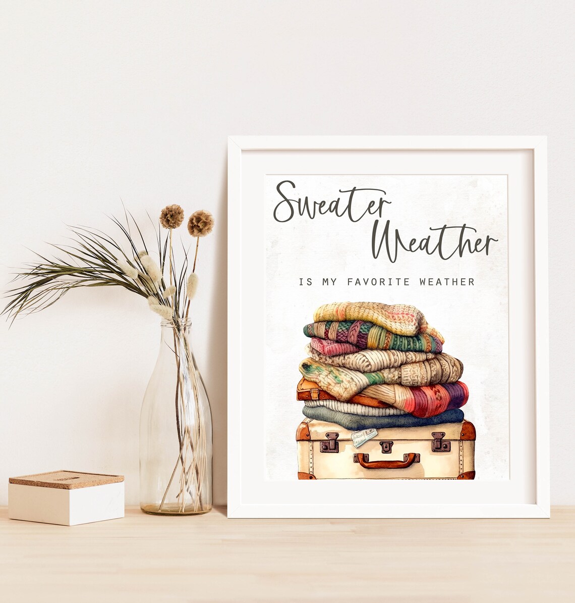 Sweater Weather Is My Favorite Weather Fall Stacked Knits Wall Art - Image 3
