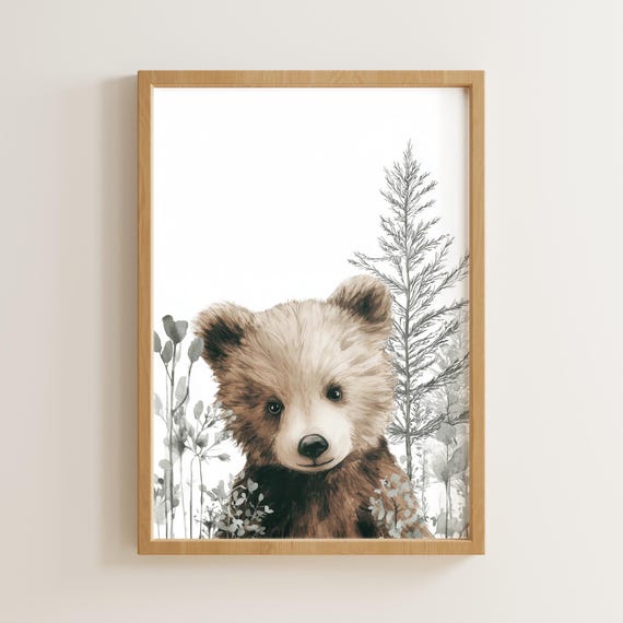 Baby Birth Poster Nursery Bear Cub Wall Art For Newborns Available In A3 A4 11x14 16x20