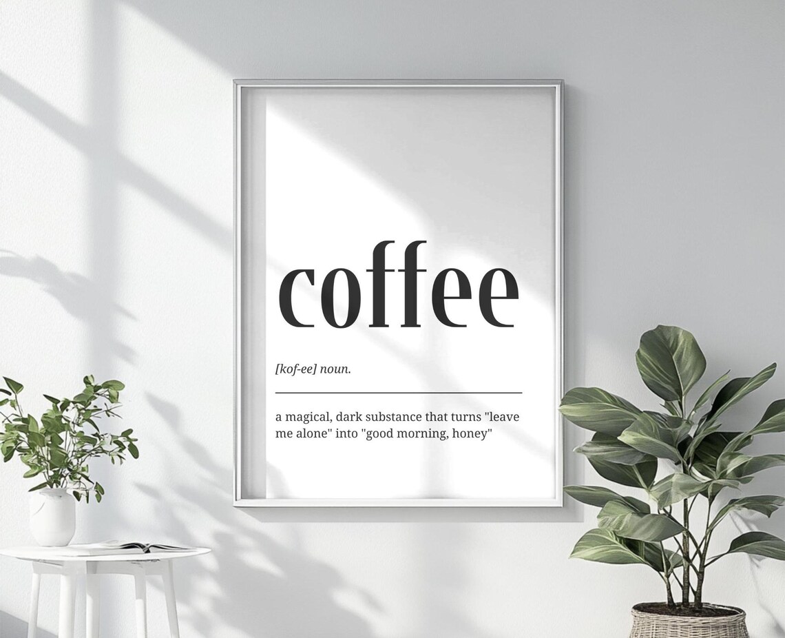 Coffee Definition Print, Funny Kitchen Typography - Image 4