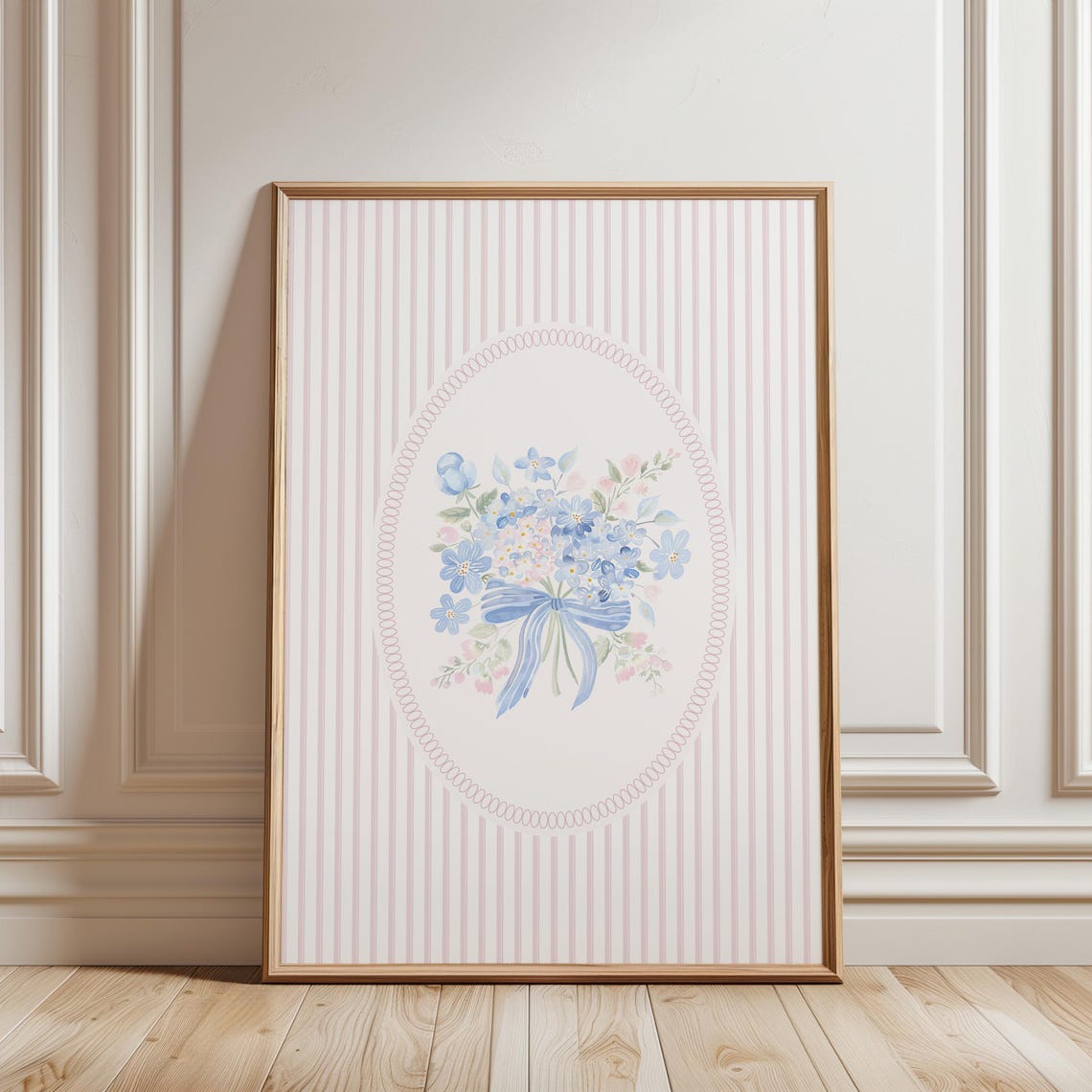 Coquette Floral Pink Art Print for Nursery Decor