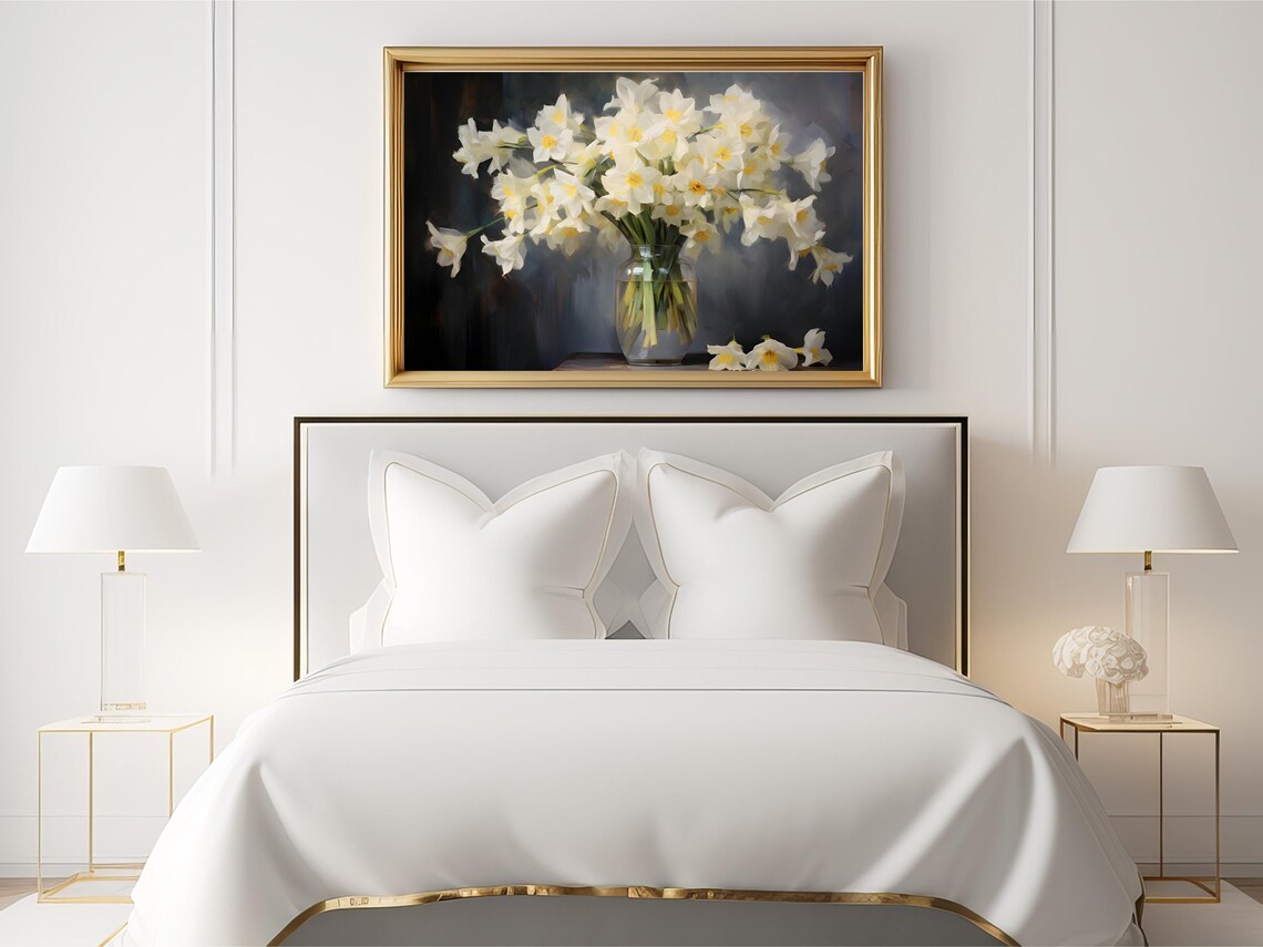 Daffodil Still Life Painting, Vintage Floral Art Print - Image 2