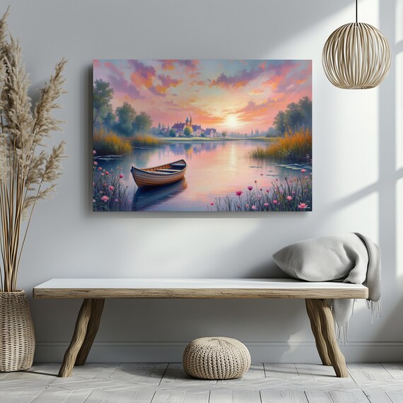 Village Reflections Wall Art Matte Nature Decor For Home Ideal For Housewarming Birthdays Or Holidays Scenic Art Print Home