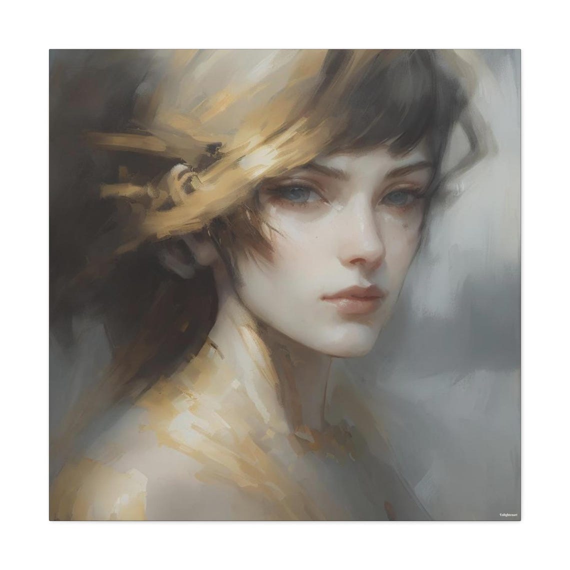 The Golden Gaze - Abstract Art - Image 2
