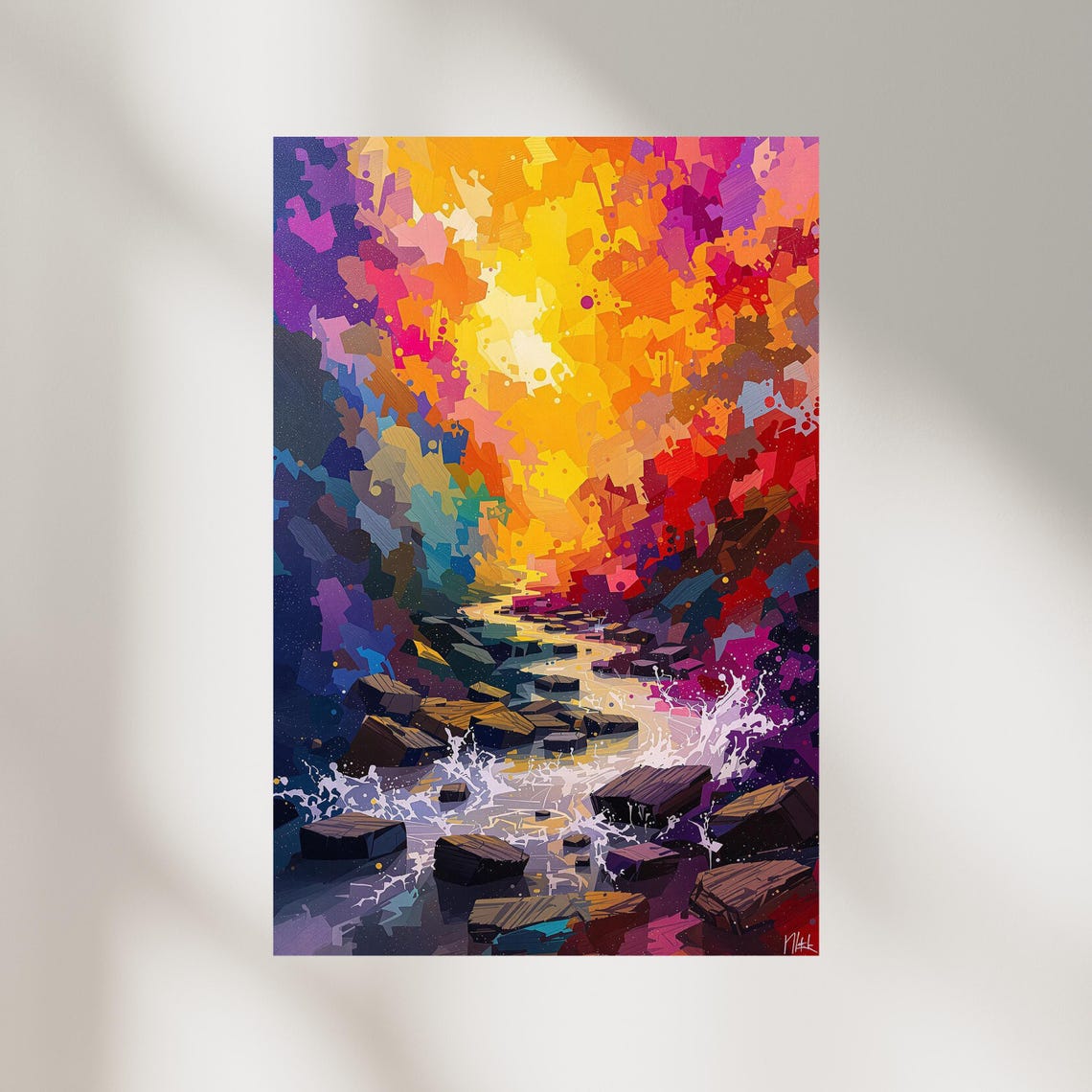 Cascade Of Colors - Abstract Art Print