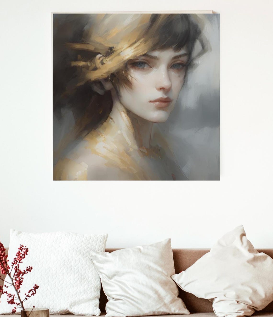The Golden Gaze - Abstract Art - Image 3