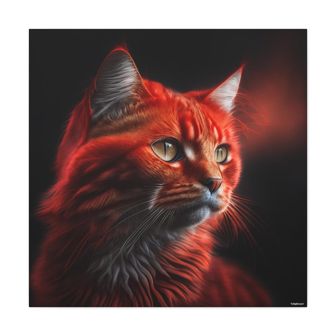 Red Cat Portrait Art Print - Image 3