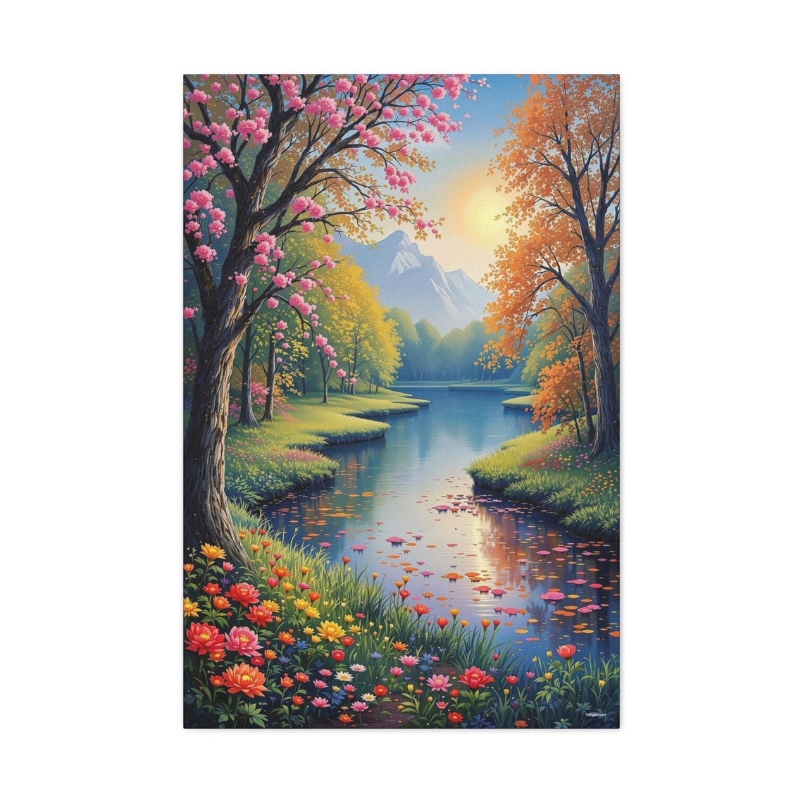 Floral And Mountain Portrait Art - Image 3