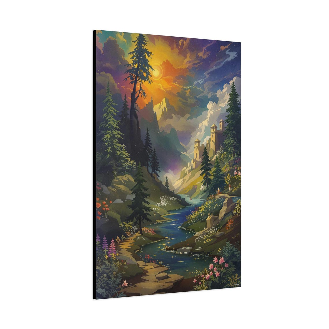 Mountain Stream Vibrant Art Print - Image 2