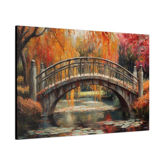 Willow Bridge Wall Art Matte Nature Decor For Home Ideal For Housewarming Birthdays Or Holidays Scenic Art Print Home
