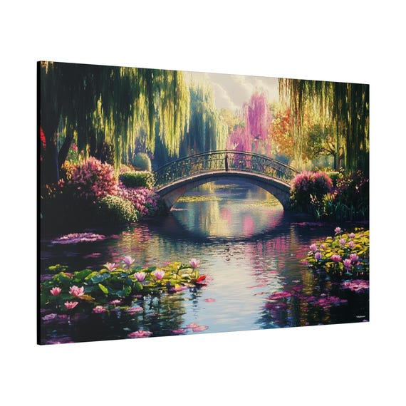 Enchanted Blossom Bridge Wall Art Matte Nature Decor Home Ideal Housewarming Birthdays Or Holidays Scenic Art Print Home