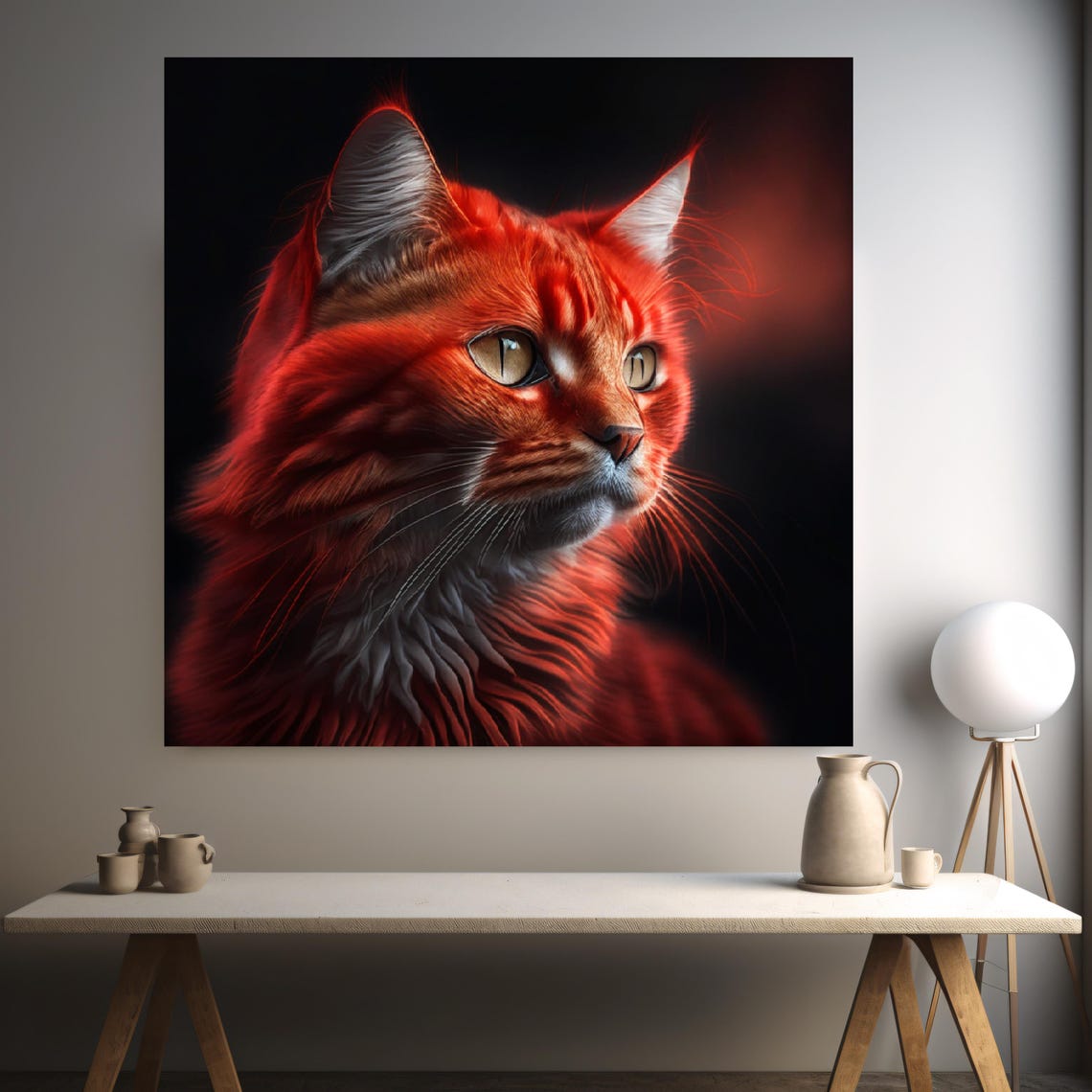 Red Cat Portrait Art Print