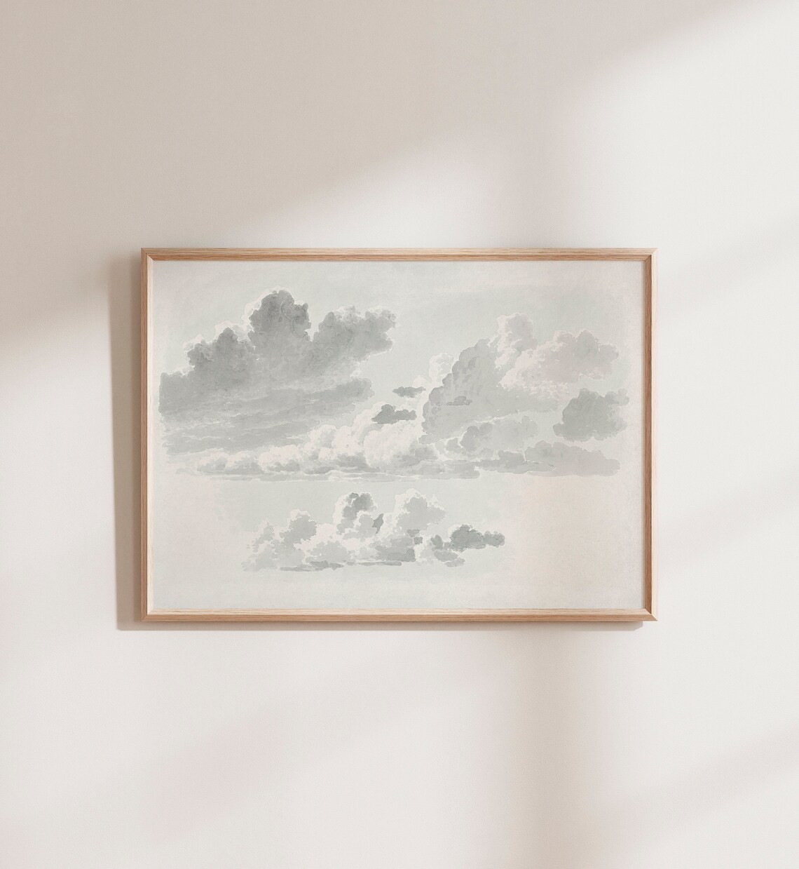 Vintage Cloud Painting, Neutral Landscape Art Print - Image 2
