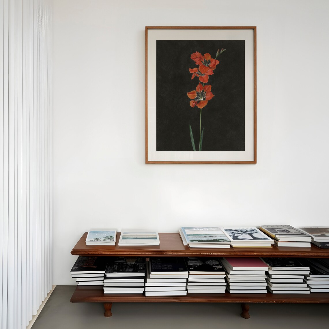 Vintage Moody Black Floral Still Life Art Print - Image 2