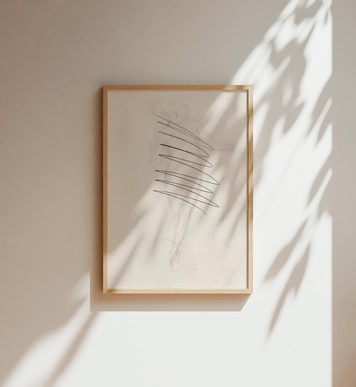 Vintage Abstract Sketch Neutral Minimalist Art Print - Image 5