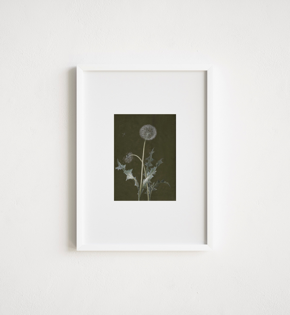 Dandelion Painting, Earth Toned Botanical Art - Image 2