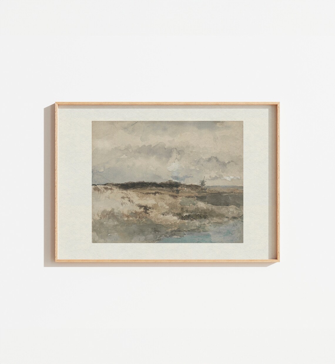 Vintage Muted Coastal Landscape Beach Art Print