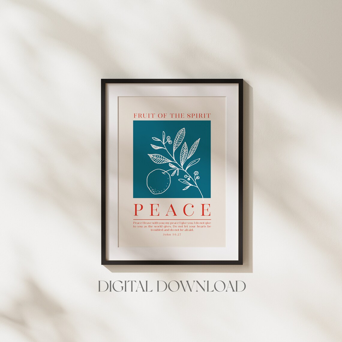 Fruit of the Spirit Peace John 14:27 Modern Botanical Art Print - Image 6