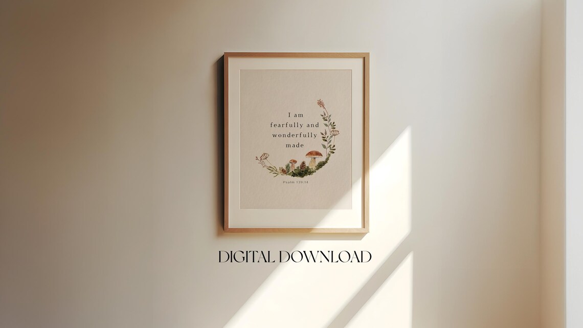 Psalm 139:14 Wildflower Nursery Christian Art Print - Image 7