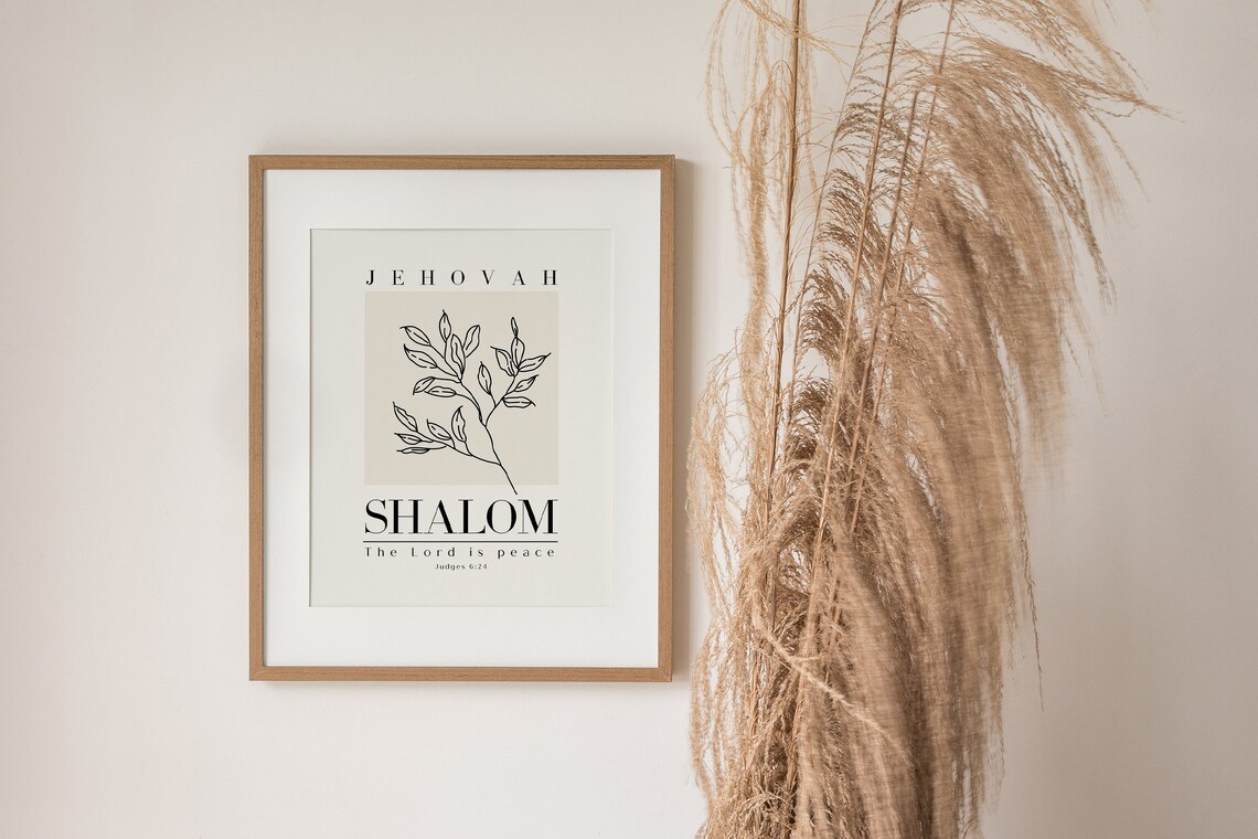 Jehovah Shalom Vintage Bible Verse Art Print - Image 2