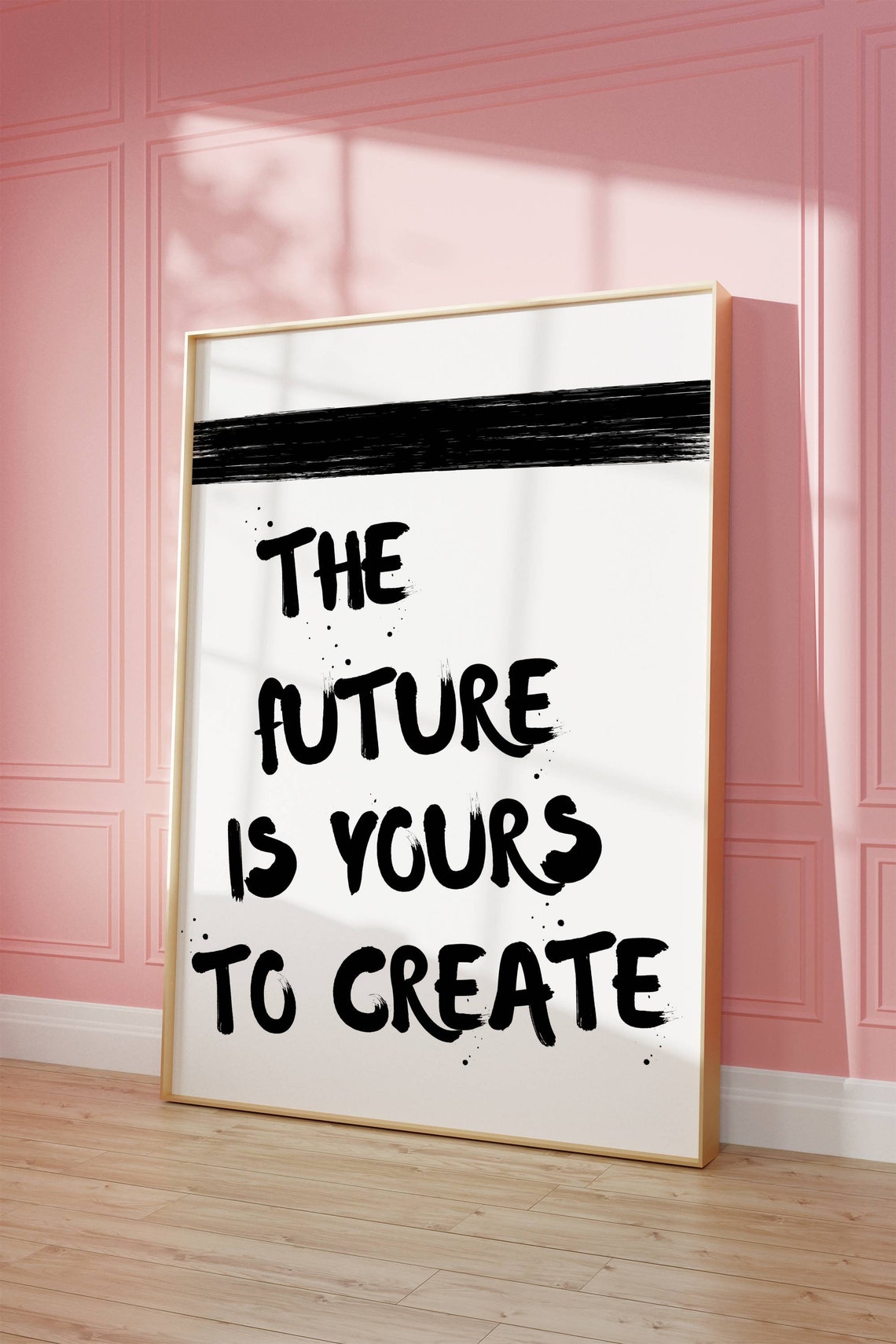 The Future Is Yours to Create Inspiring Bold Brush Script Art Poster - Image 3