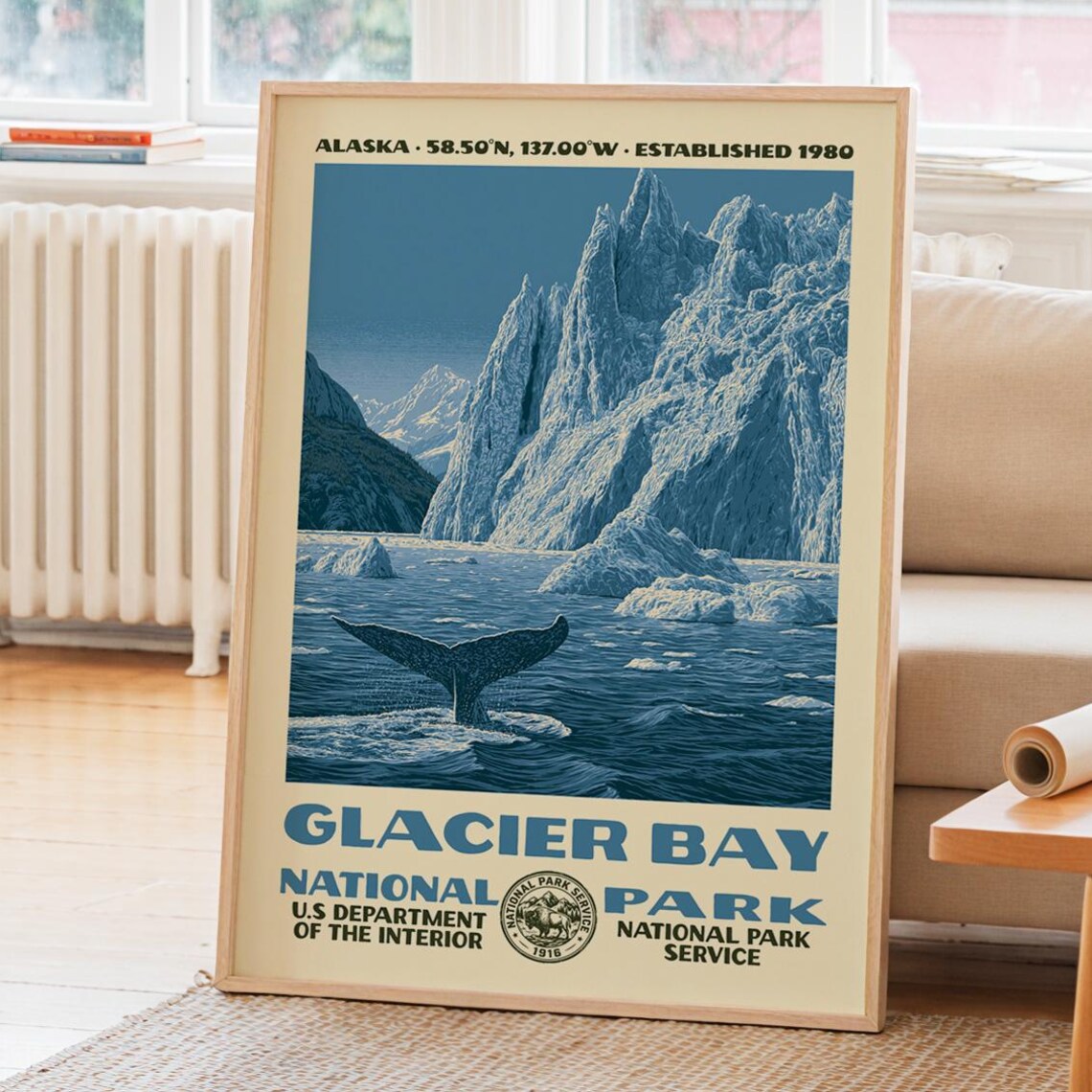 Glacier Bay National Park Alaska Whale Tail Glacier Art Poster