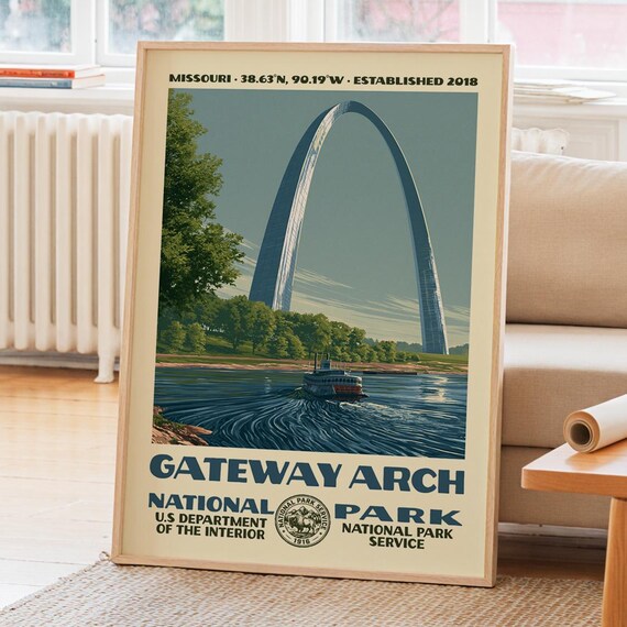 Gateway Arch National Park Missouri St Louis Riverfront Art Poster