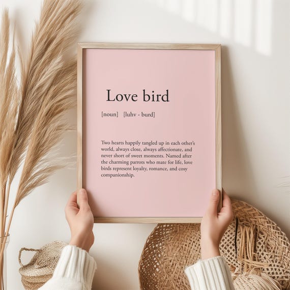 Love Bird Print Romantic Couple Wall Art Valentine Gift Anniversary For Partner Quote Poster